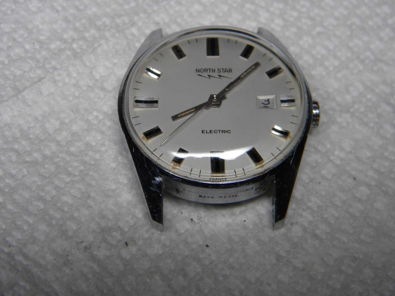 North Star Electric 13 Jewel Wrist Watch by E Gluck & Co France Repair or Parts