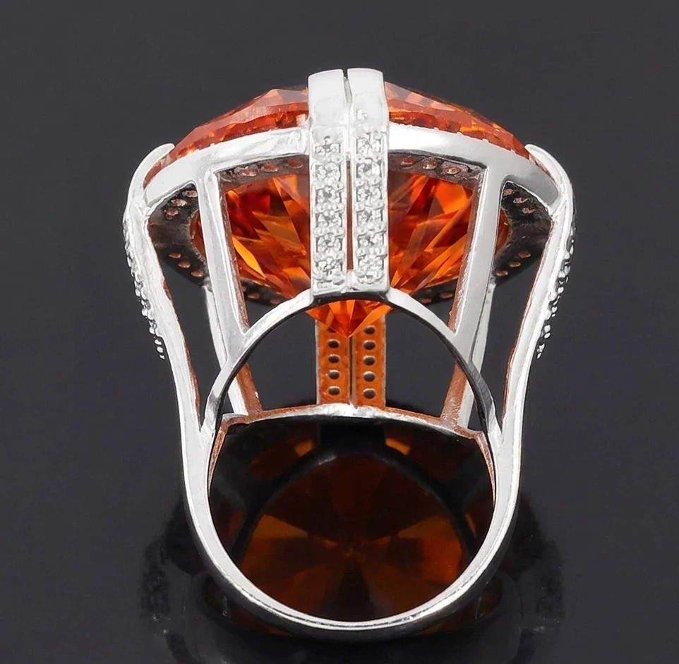 Pretty Certified 20.00 Ct Flame Orange Diamond Ring, Gift For Love-Tariffs FREE
