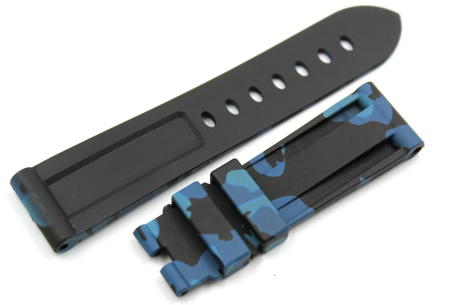 Blue Camouflage Silicone Strap Various Sizes Waterproof Soft New