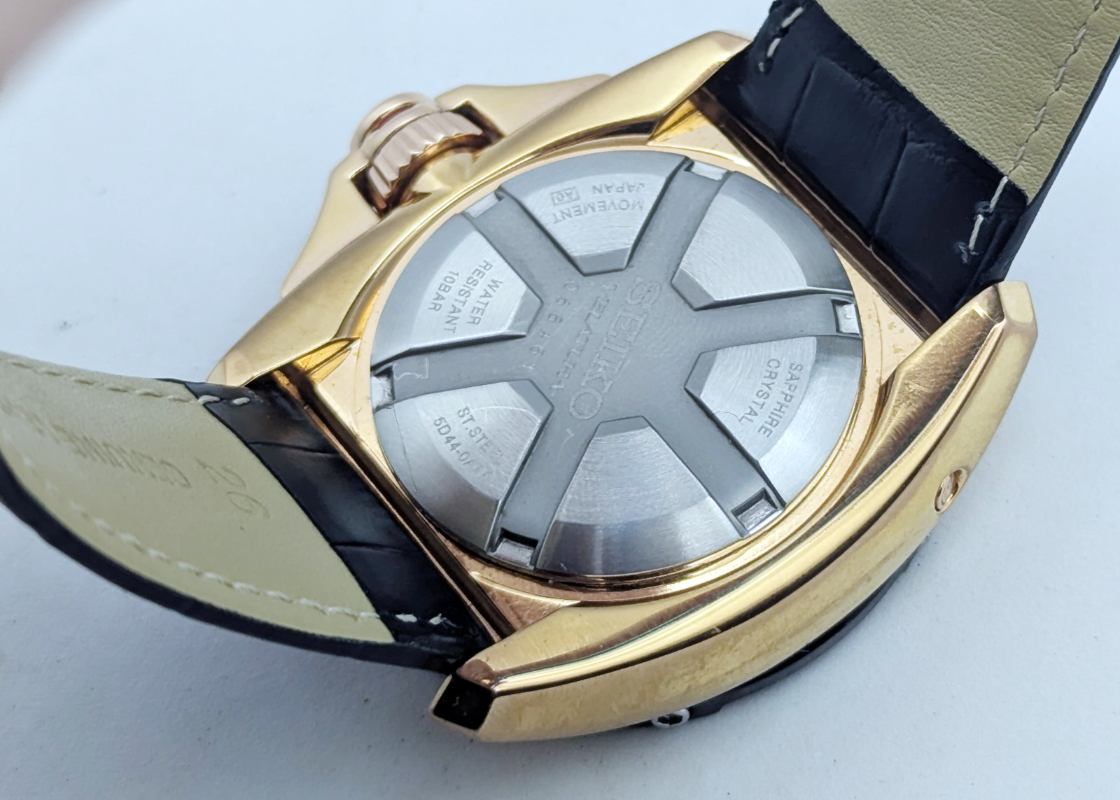 Seiko Kinetic Velatura 5D44 Direct Drive Rose Gold Sapphire | New Capacitor/Box