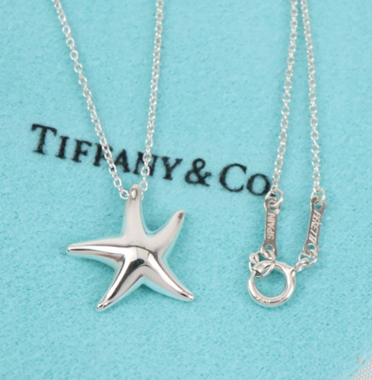 Tiffany & Co. Elsa Peretti Starfish Pendant Necklace 17.3″ Silver 925 w/ Pouch