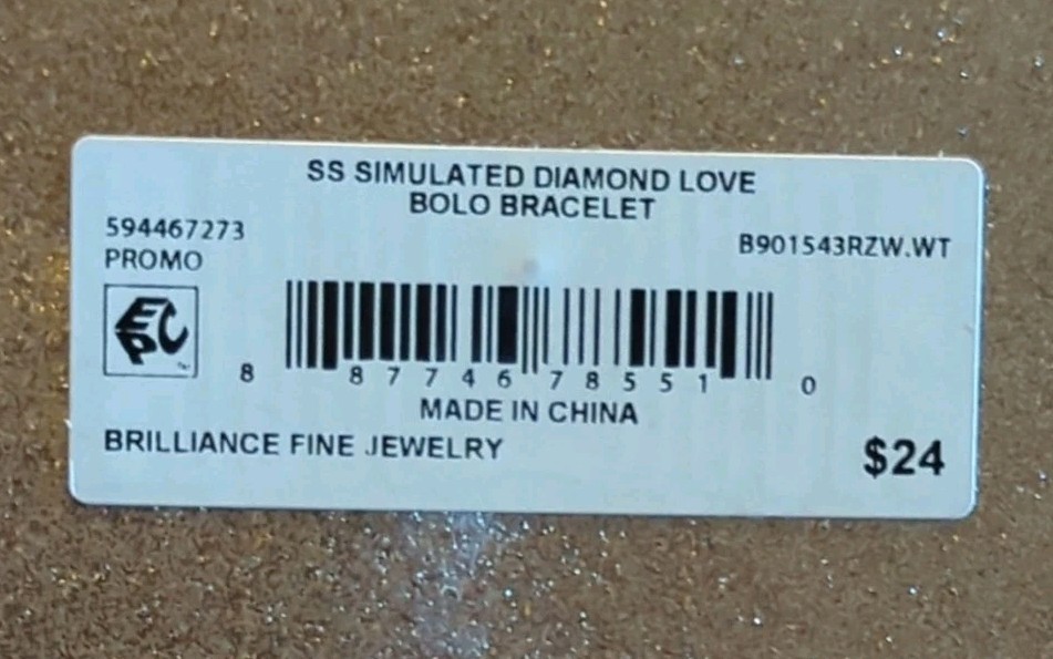 Brilliance Fine Jewelry 925 Sterling Silver Simulated Diamond Love Bolo Bracelet
