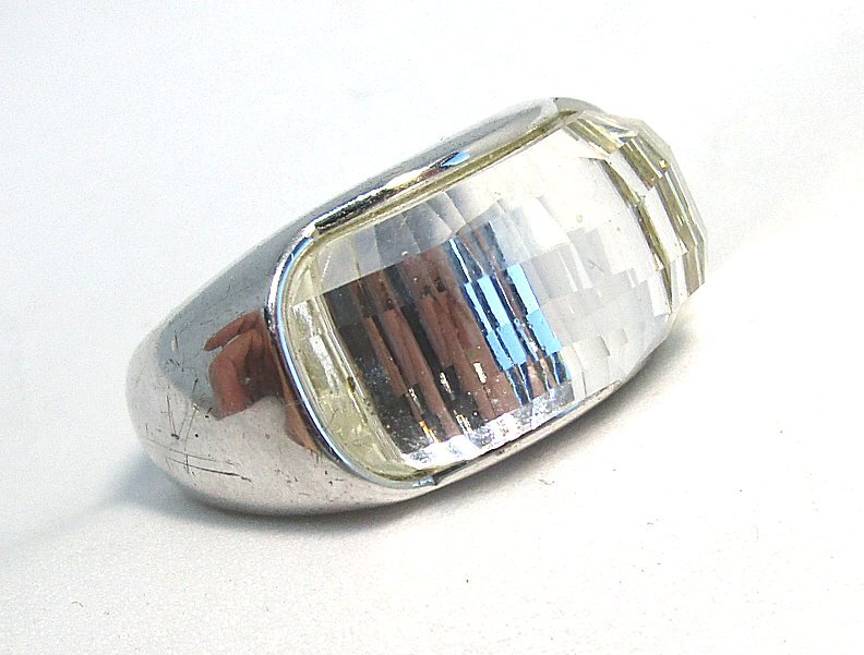 SWAROVSKI 925 Sterling Silver AND Crystal Ring 13.0 grams size 9 lot 46f9