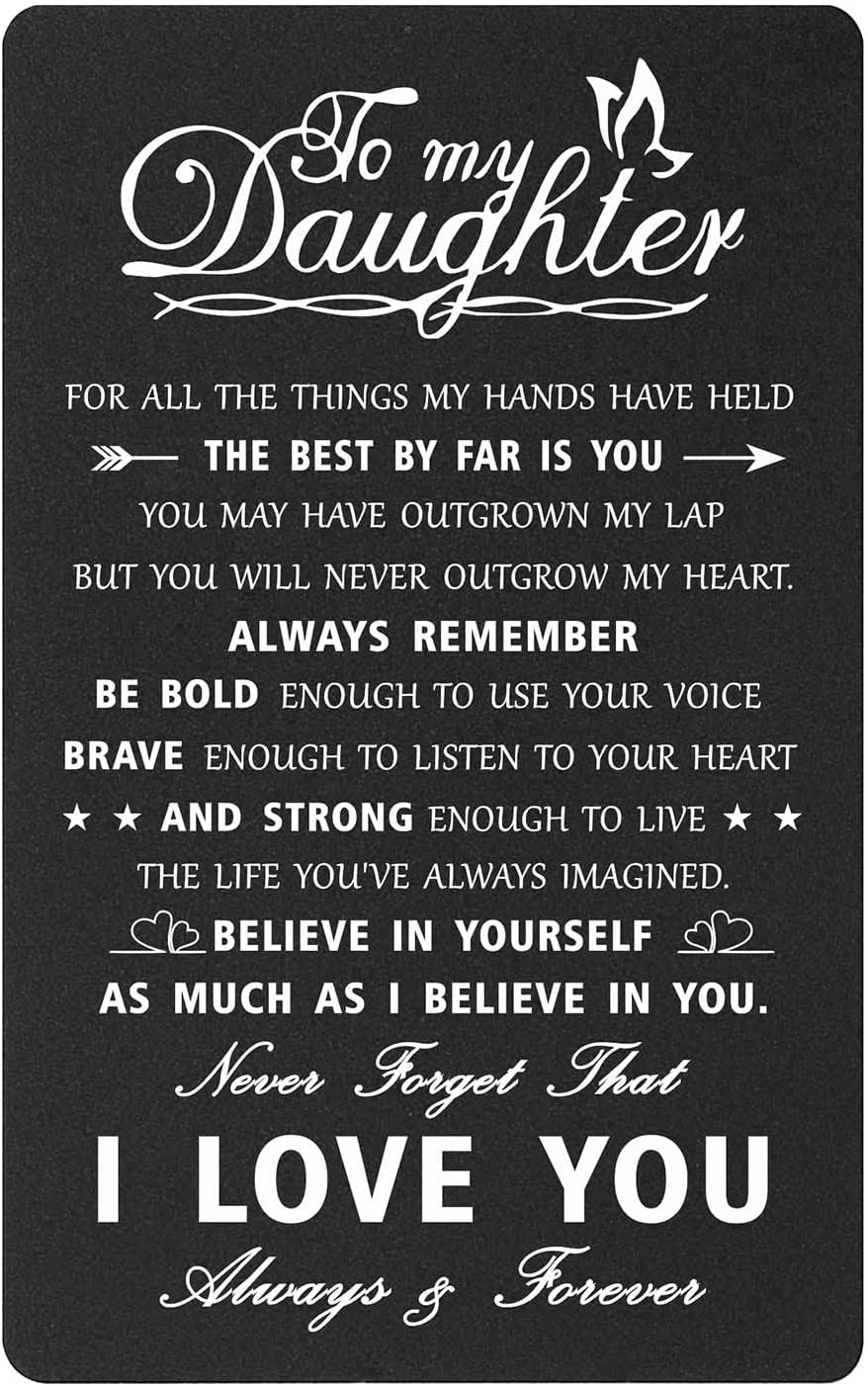 Daughter Gifts from Mom Dad – To My Daughter I Love You Inspirational Engraved W