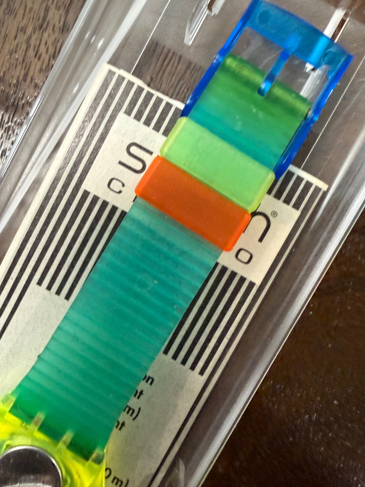 1991 Swatch Chrono Neo Wave SCJ100 Neon Blue Orange 37mm Box Papers READ