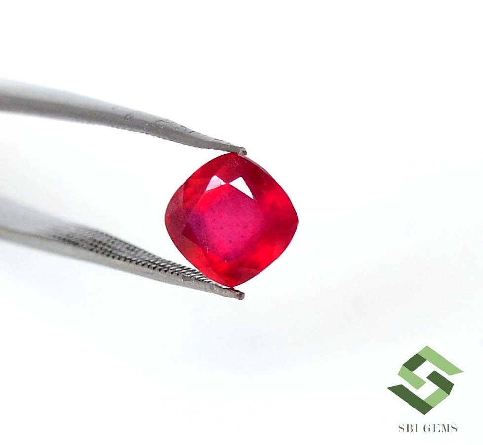 7.50×7.50 mm Natural Ruby Cushion Cut 2.62 Cts Mozambique Loose Gemstone GF
