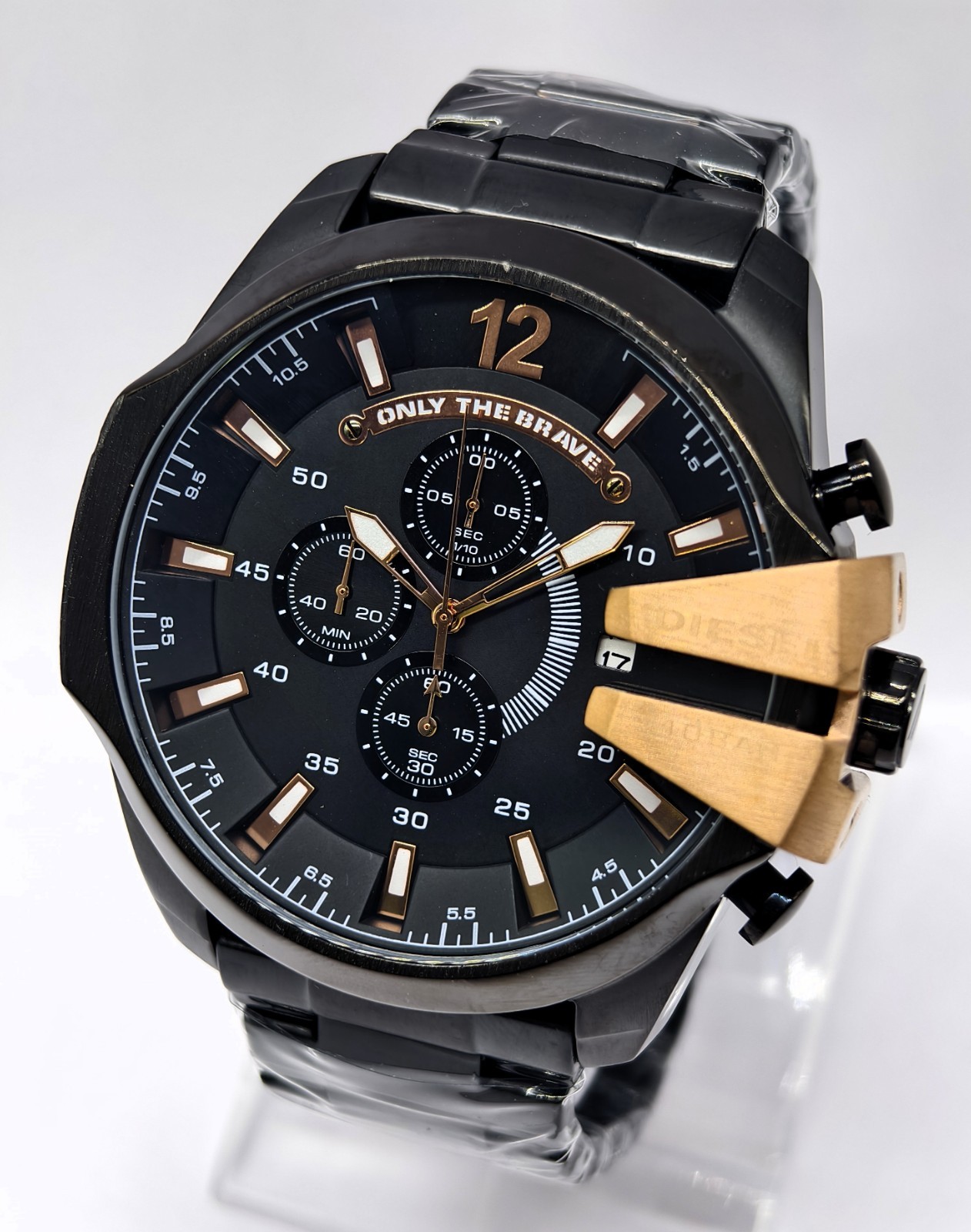 Awesome Diesel 10 Bar ”ONLY THE BRAVE” Chronograph Quartz Men’s Wrist Watch