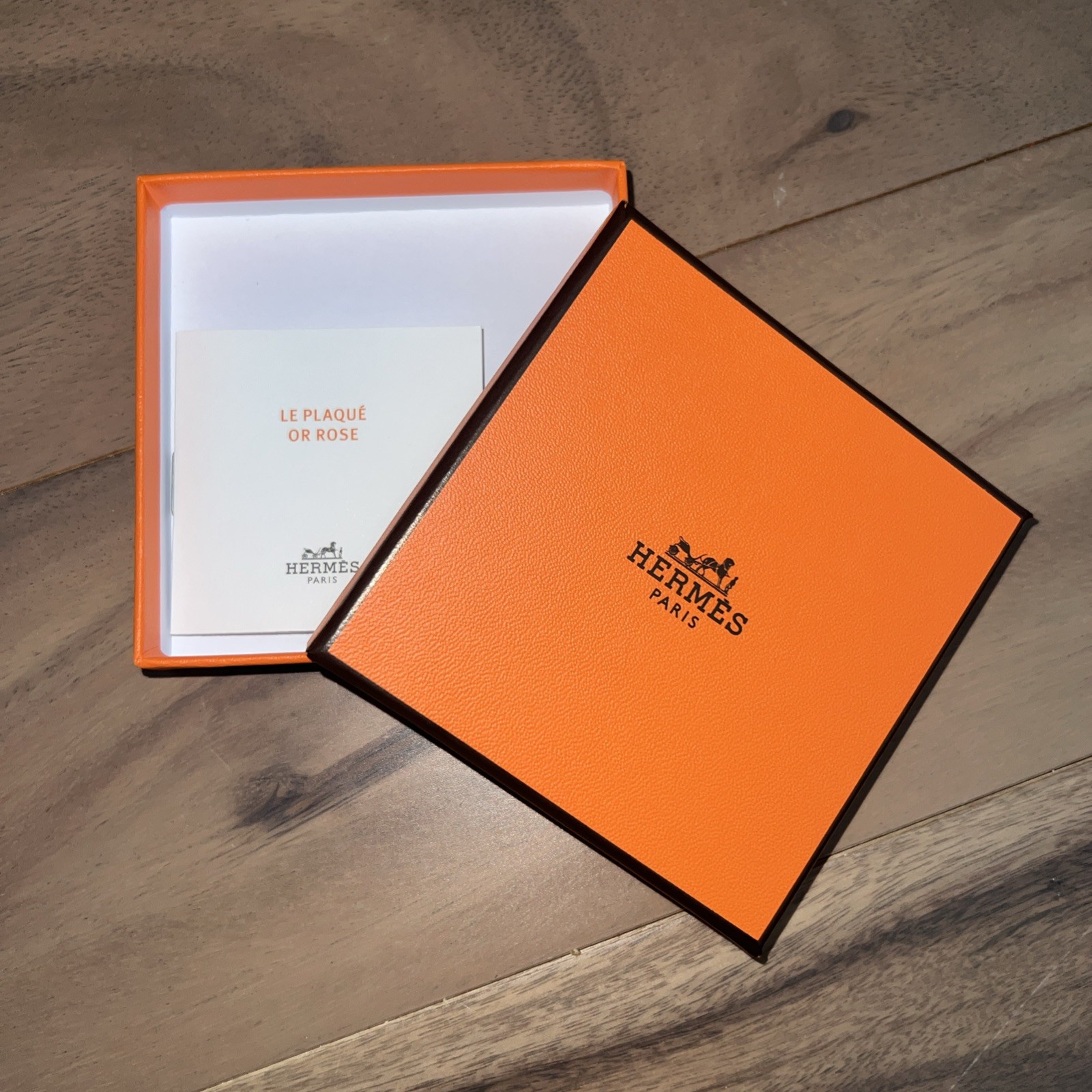 Hermès Orange Square Paper/Cardboard Jewelry Gift Box, Logo Theme