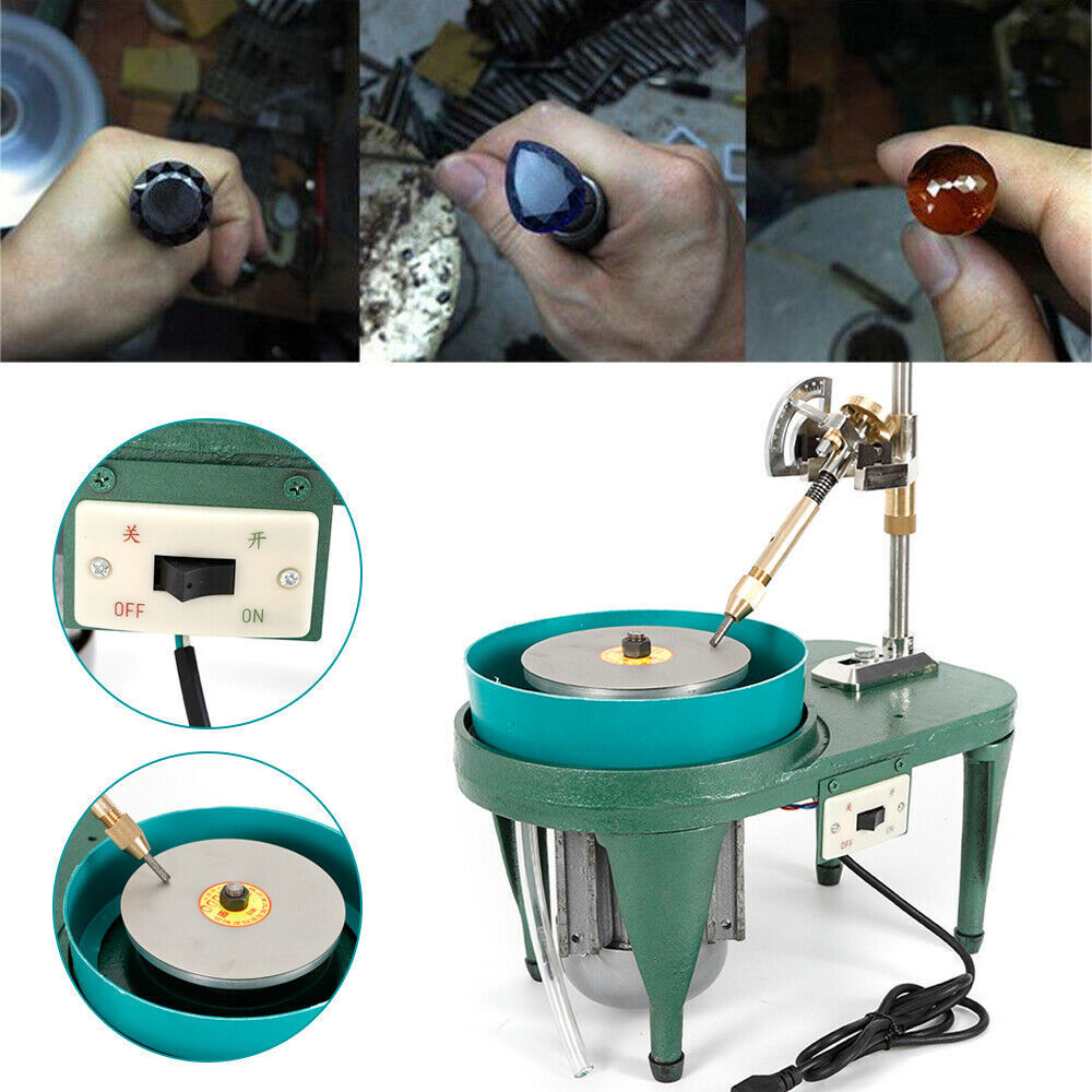 2800RPM Gemstone Grinding Jewelry Lapidary Cutting Polisher Gem Faceting Machine