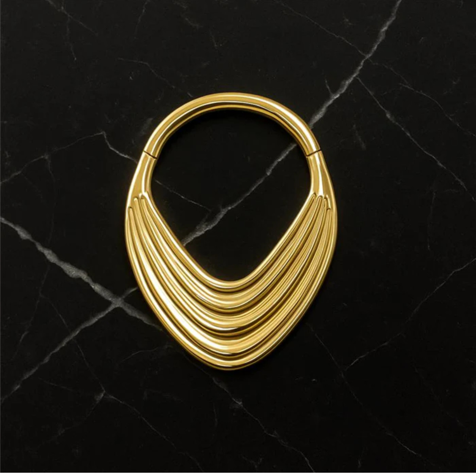 G23 Titanium CZ Hinged Clicker Segment Ring Septum Nose Cartilage Hoop