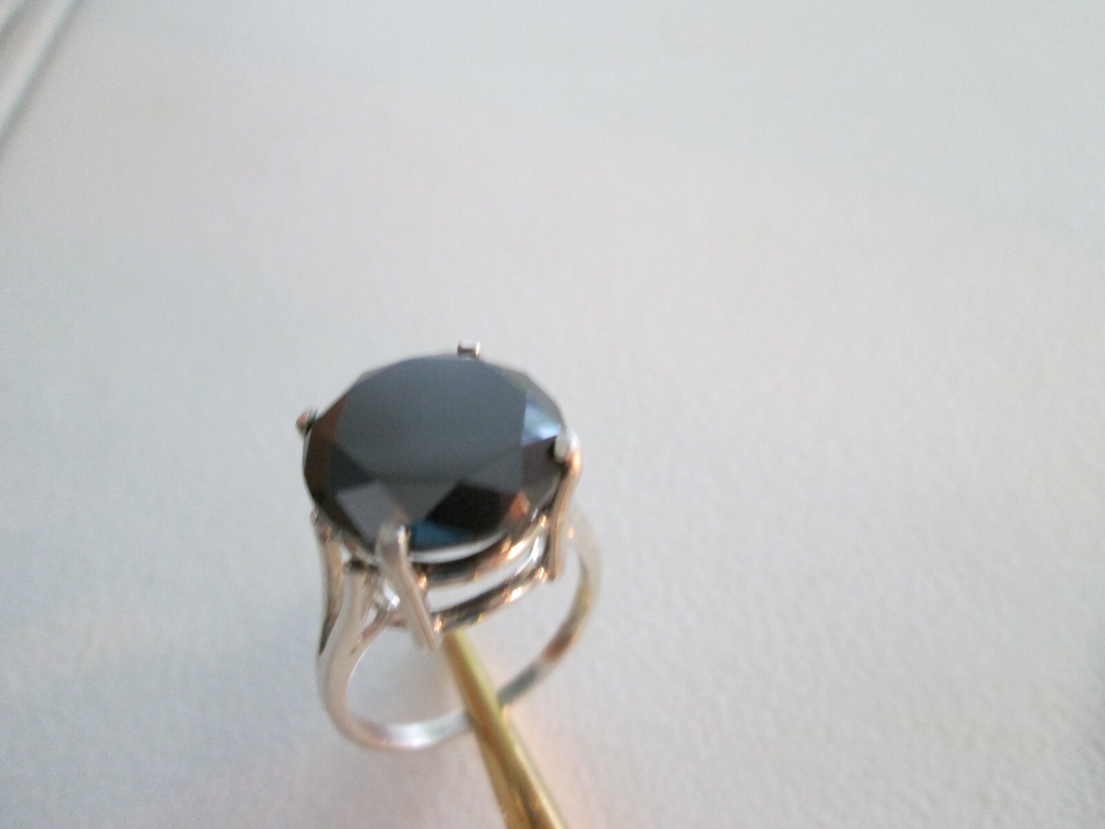 11.40ct NATURAL REAL BLACK DIAMOND RING,FREE DIAMOND TESTER,CERTIFICATE, SIZE 6