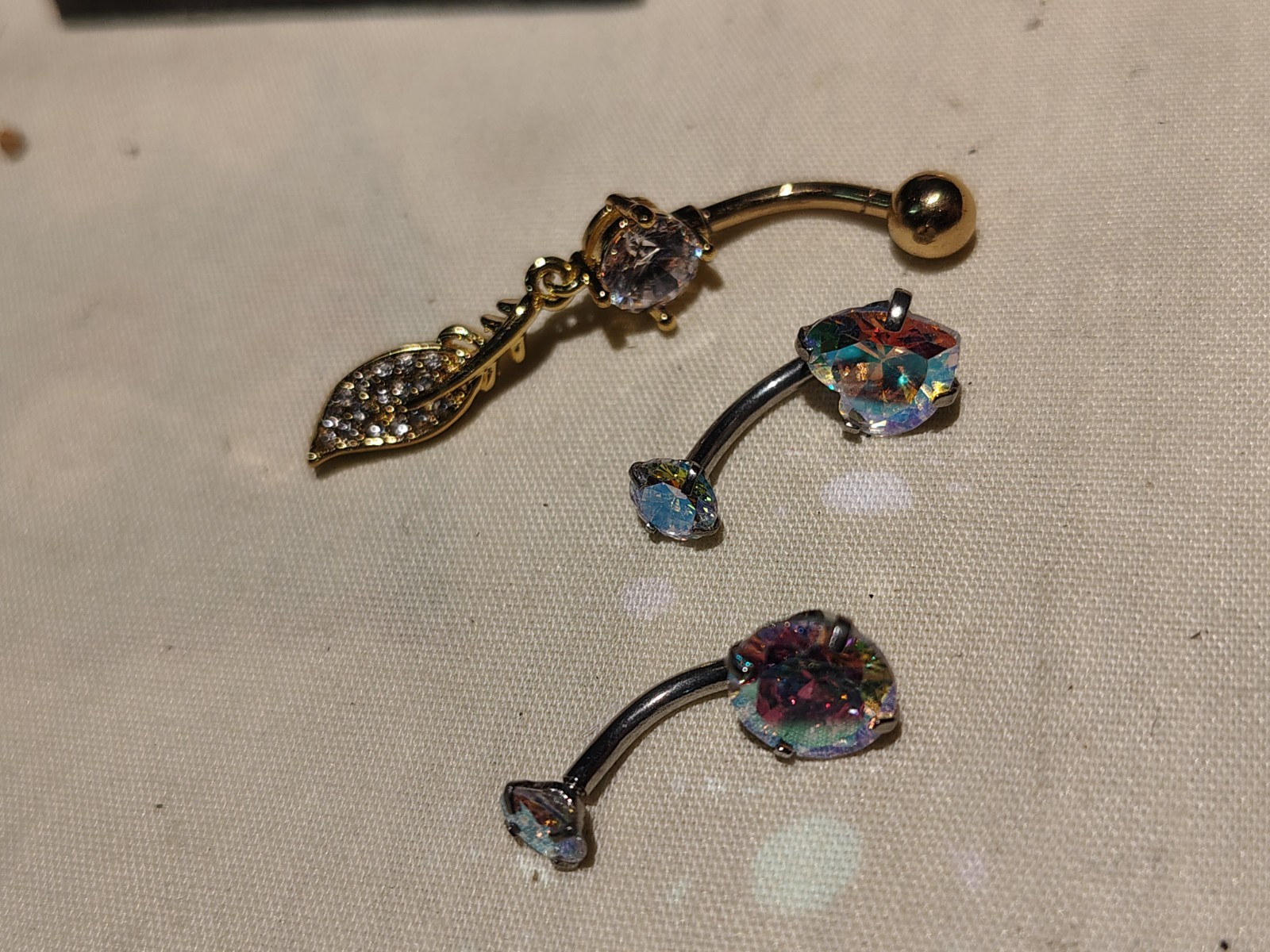 Belly Button Barbell Rings Surgical Steel Ball Closure Silver/Gold Multicolor