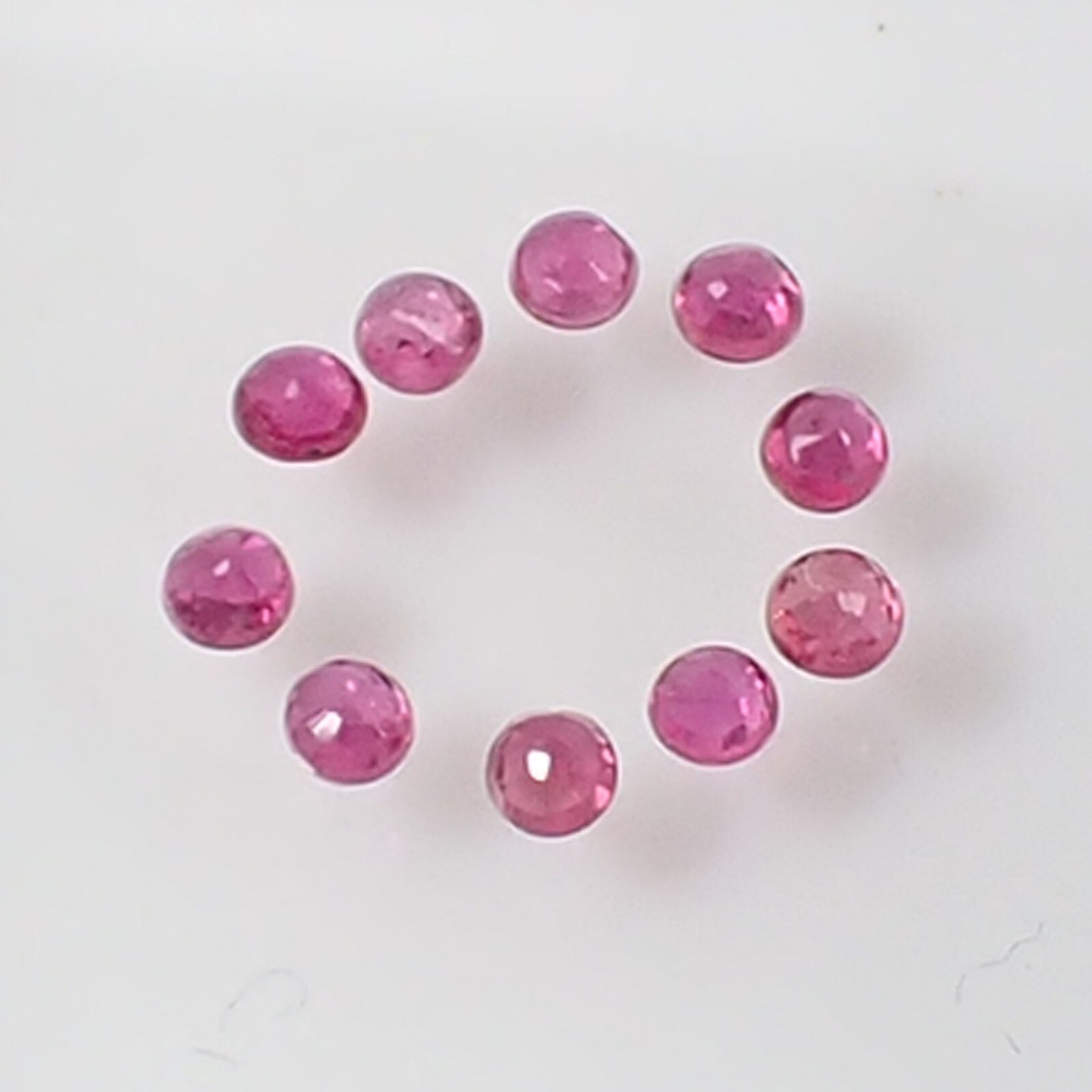0.30ct Natural Round 1.75 mm Red-Pinkish Ruby Loose Gemstone, Qty 10 pieces