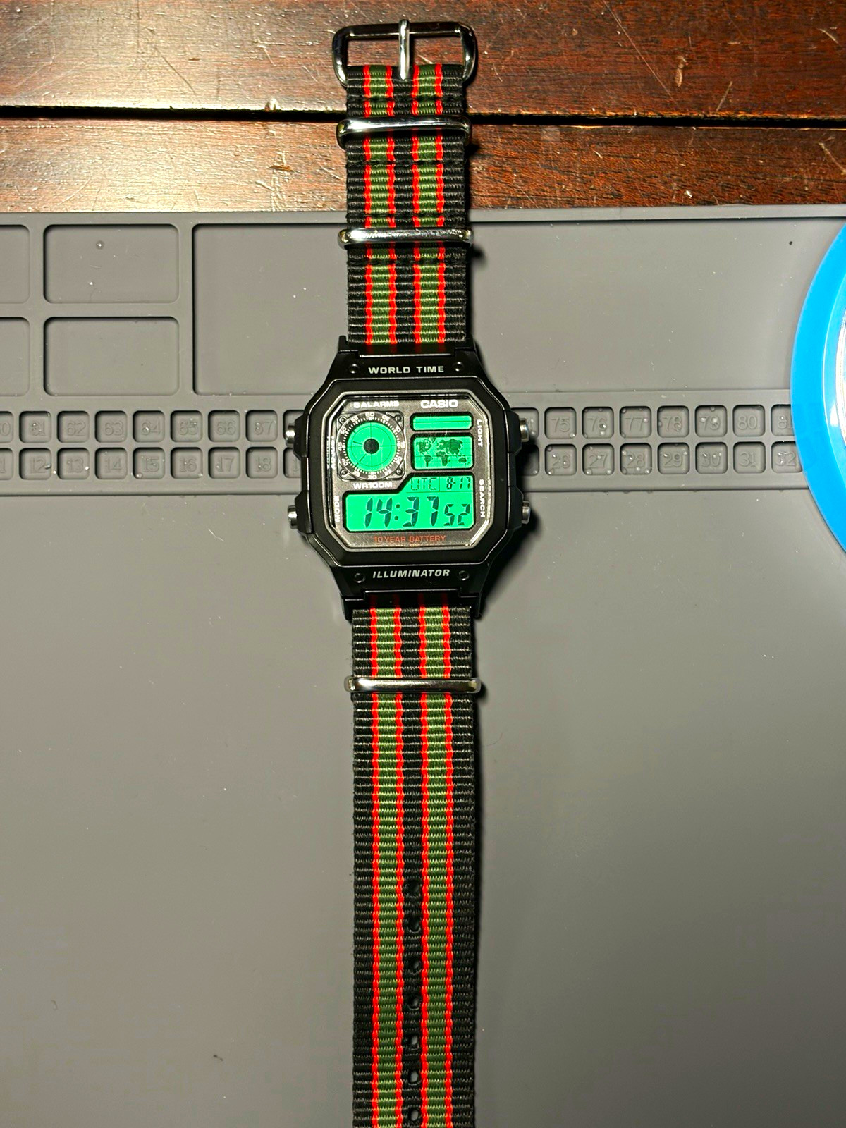 Casio “Royale” Mod NEW – Green Filter, 22mm lug adapters, NATO Strap.