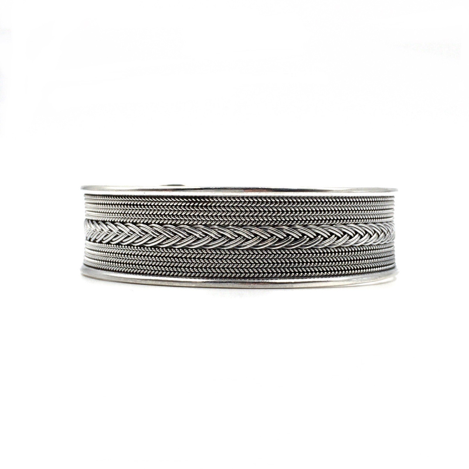 Modern Bangle 925 Silver Solid Wide Bangle Jewellery 1.8cm Bracelet 38.5g