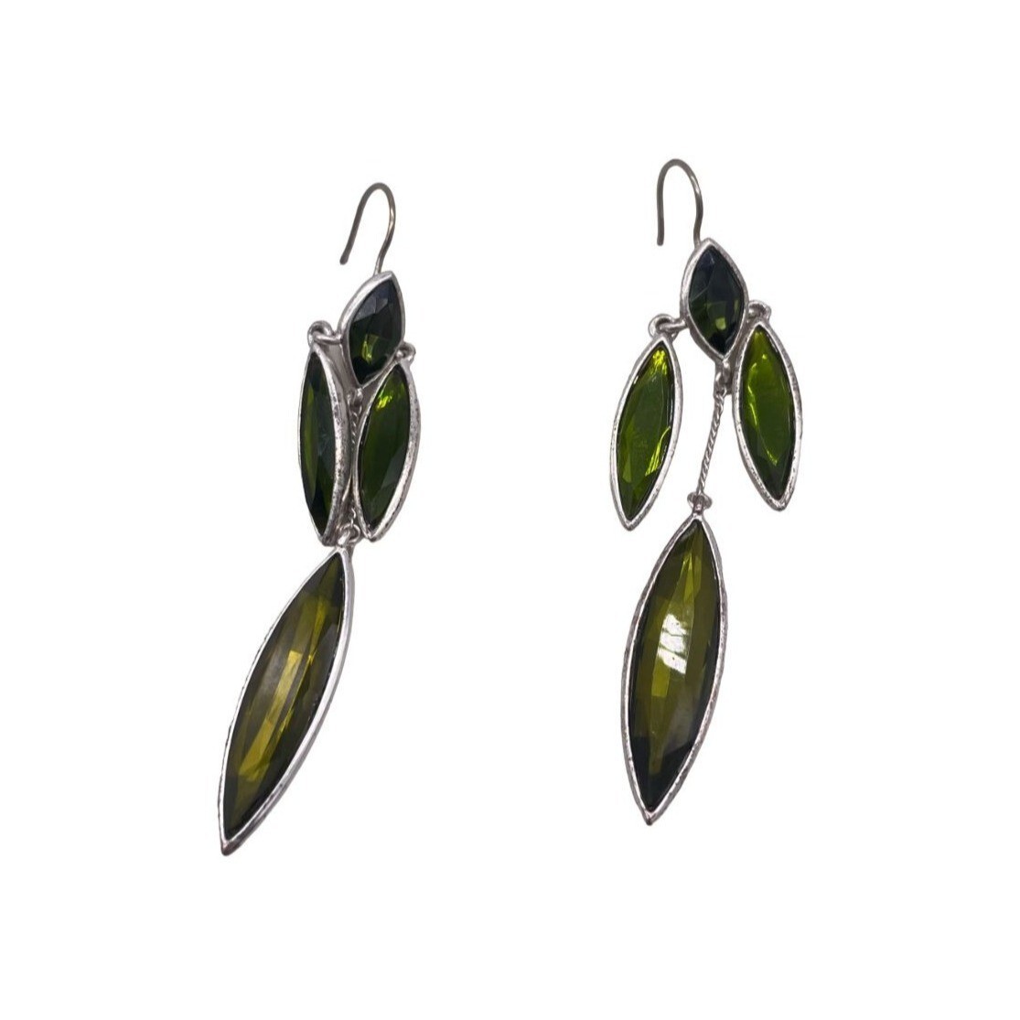 Vintage KCR Kenneth Cole Reaction Crystal Dangle Drop Earrings Retro Modern