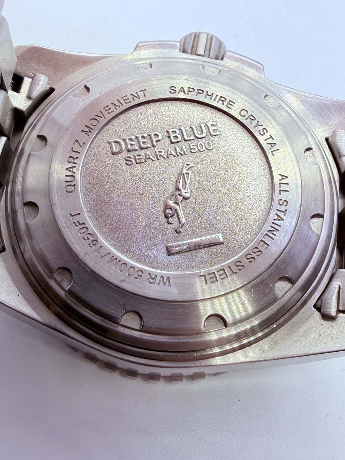 DEEP BLUE SEA RAM QUARTZ DIVE WATCH-WHITE MOP DIAL‼️NEW🔋