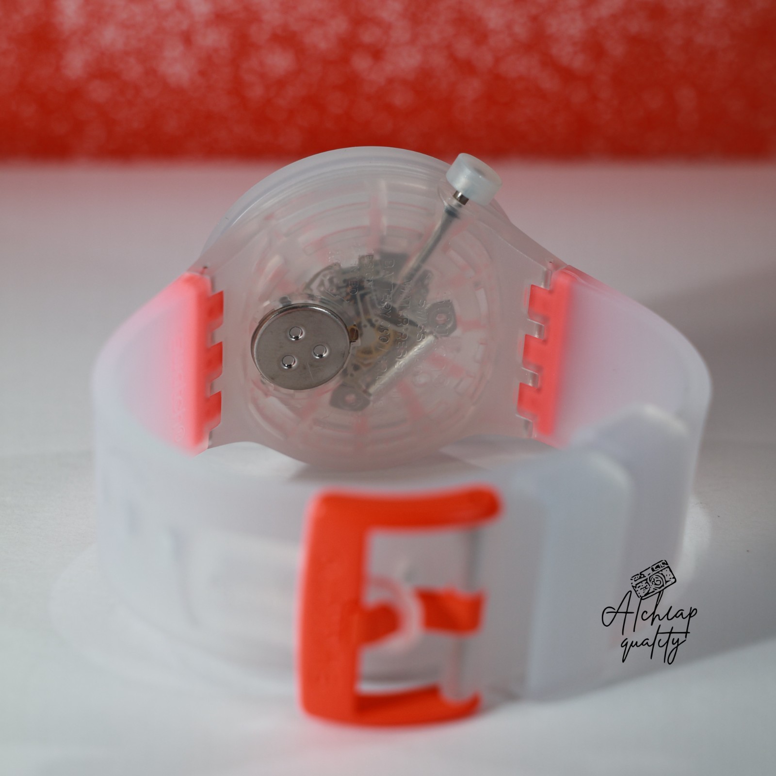 Swatch Swiss Made Big Bold Orangeinjelly 47mm SO27E102 Semi Transparent Orange