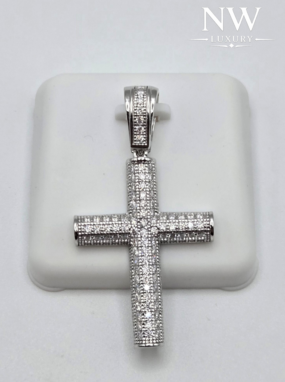 NEW Solid 925 Sterling Silver MOISSANITE PENDANT 2.0ctw Cross Pendant, USA