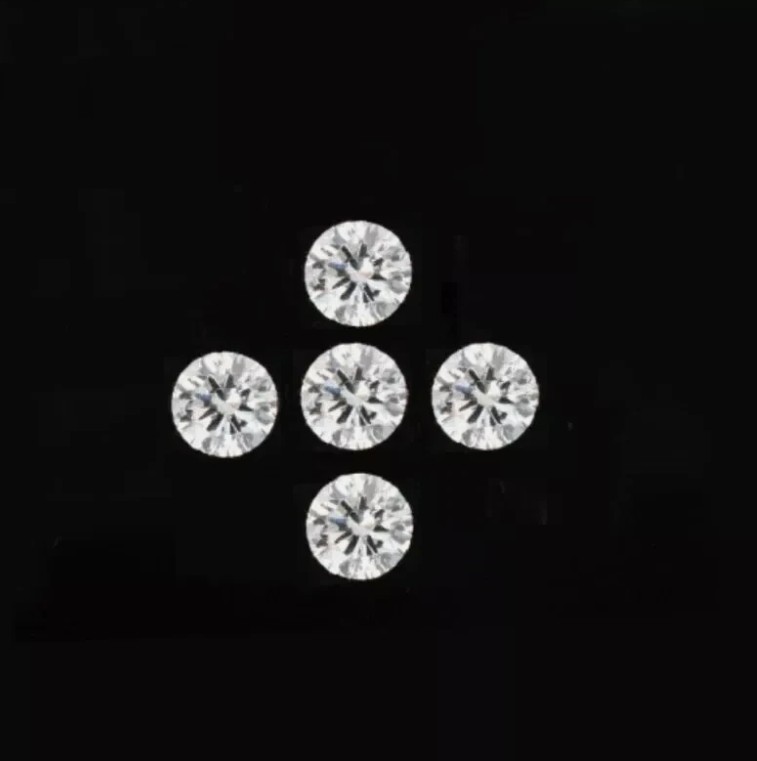 IF Clarity Loose CVD Diamond 0.20 Ct Lab Grown 2.10 mm Round 5 Pcs Lot Certified