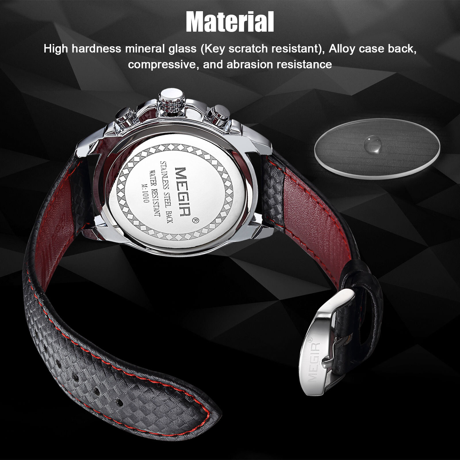 Waterproof MEGIR Men’s Stainless Steel Analog Sports Quartz Military Wrist Watch