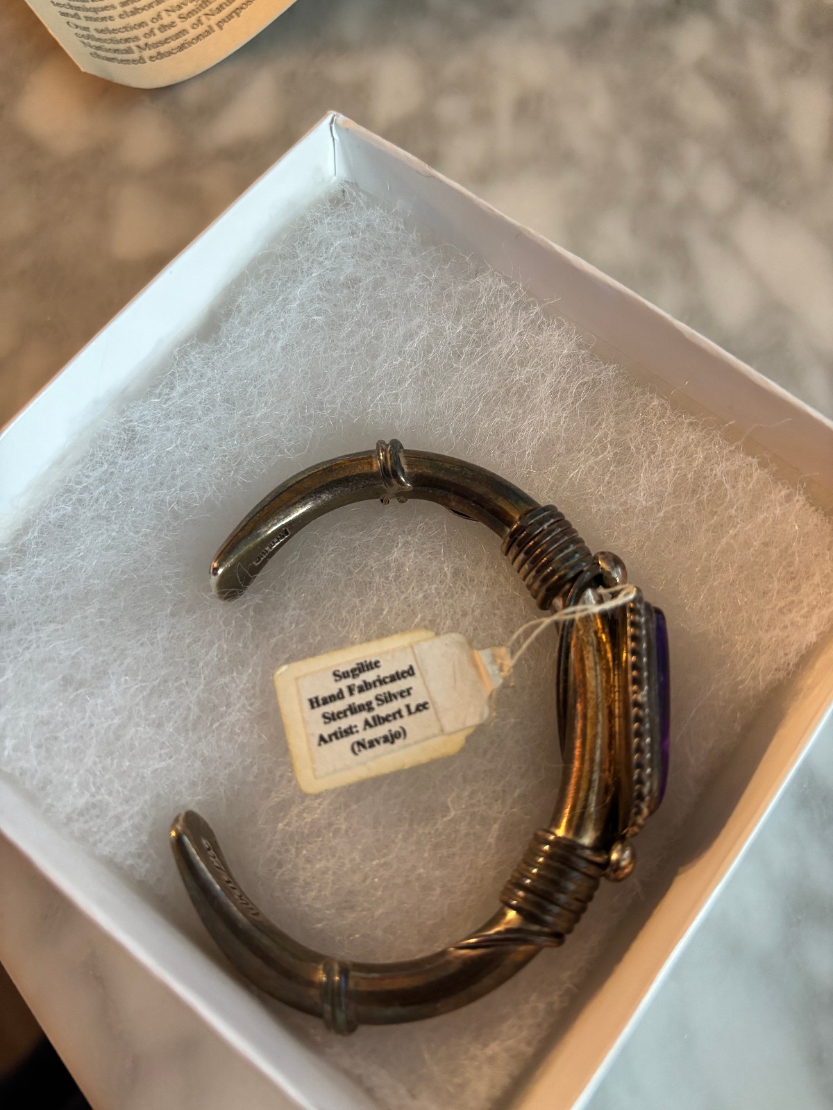Albert Lee hand fabricated Sterling Silver with Sugilite bracelet