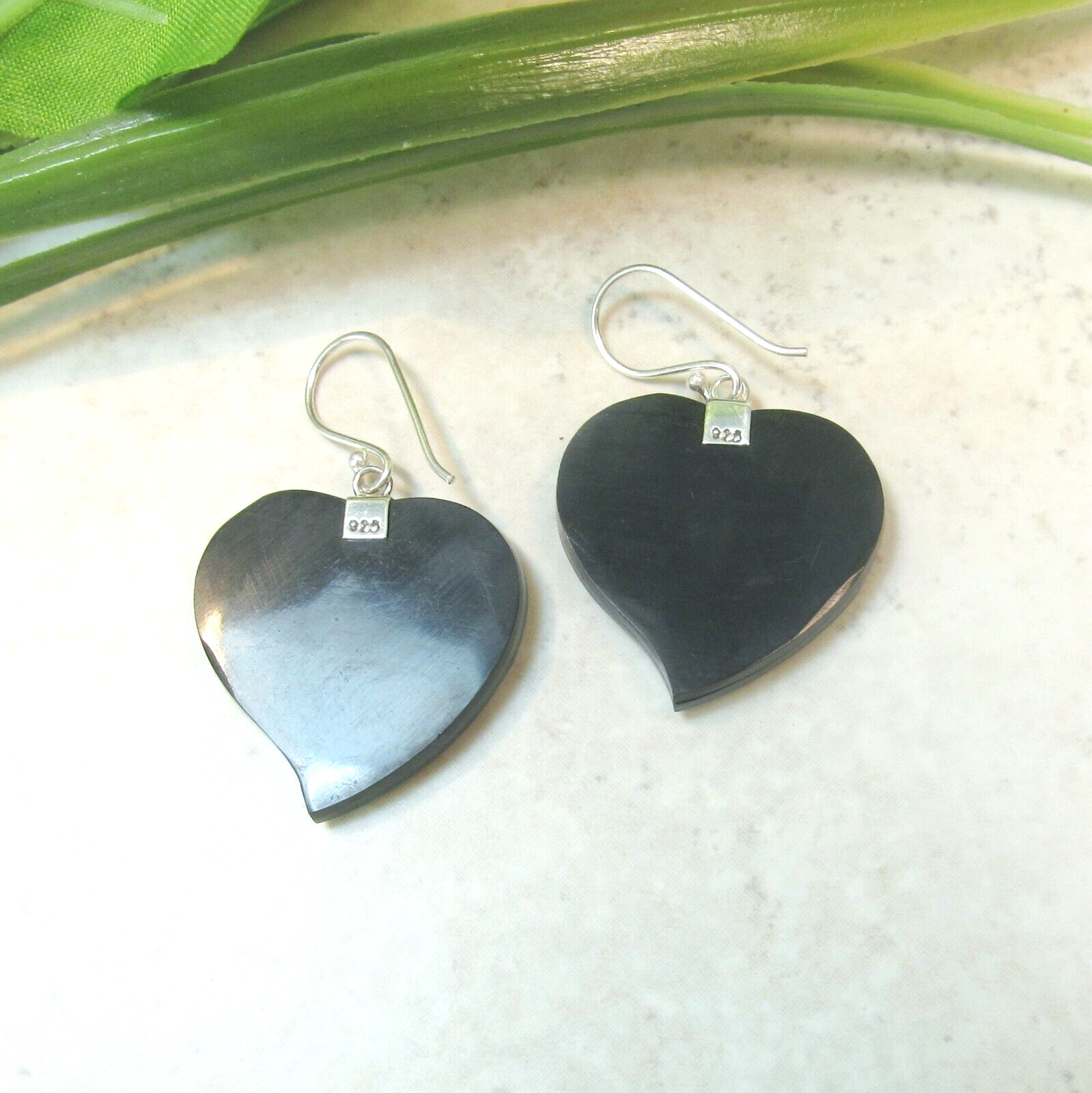 Green Heart Abalone Paua Shell Handmade 925 Sterling Silver Earring NEW DESIGN