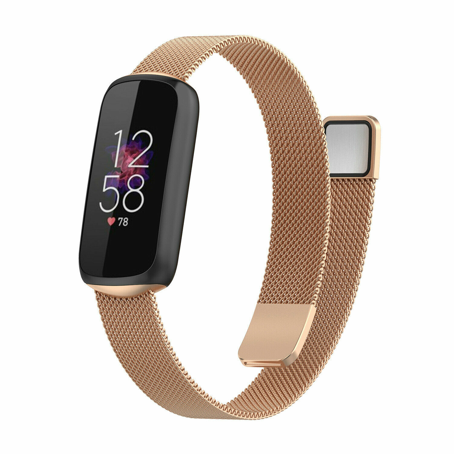 Magnetic Metal Milanese Watch Band Bracelet Strap Replacement For Fitbit Luxe