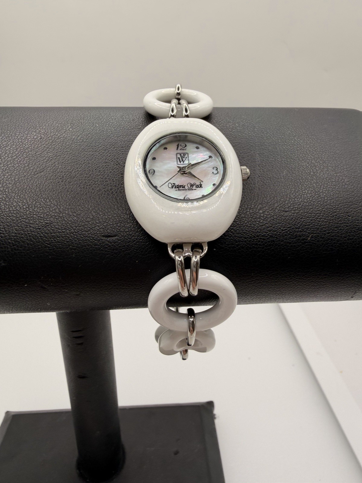 Victoria Wieck White Jade MOP Watch Bracelet Mother of Pearl Quartz B8515 HSN