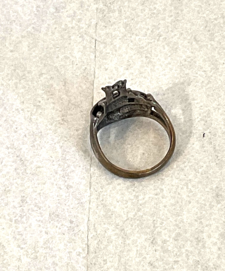 Noah’s Ark Sterling Silver 925 Ring Boat Giraffe Animal Diameter 3/4 inch