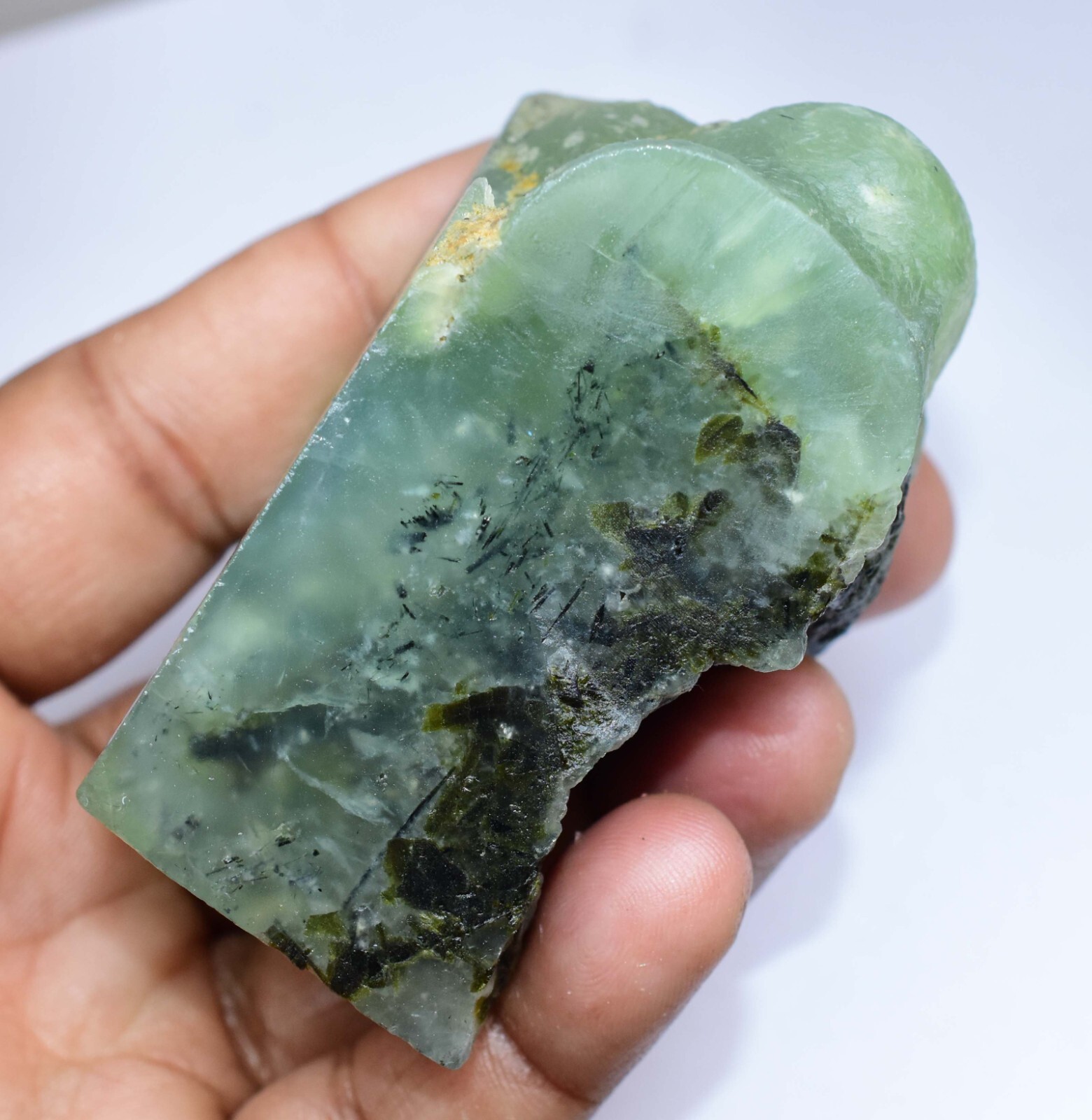 100% Natural Green African Prehnite 1092.50 CT Untreated Specimen Facet Rough