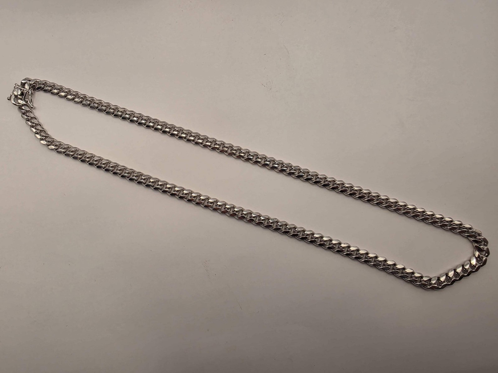 Sterling Silver Cuban Link Chain Necklace 22 Inch 6.75mm 64 Grams Extra Heavy Me
