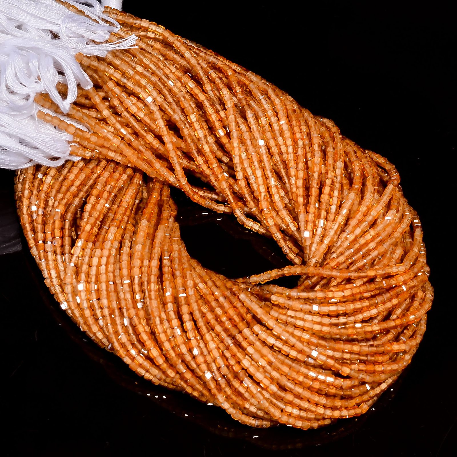 Natural Spessartite Garnet Gemstone Box Faceted Beads 3X3 mm Strand 13″ EB508