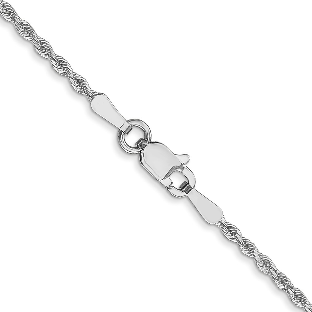 14K White Gold 1.3mm Diamond-Cut Rope Chain Necklace 20 In 3.54 g