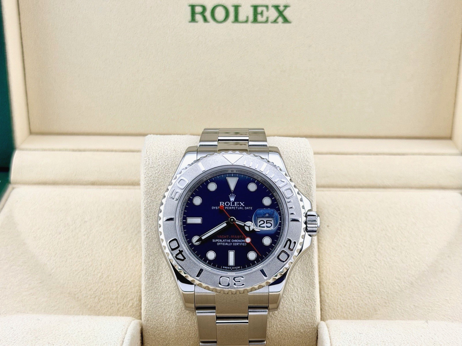 Rolex Yacht Master 40 116622 40mm Blue Dial Platinum Bezel Stainless Steel Box