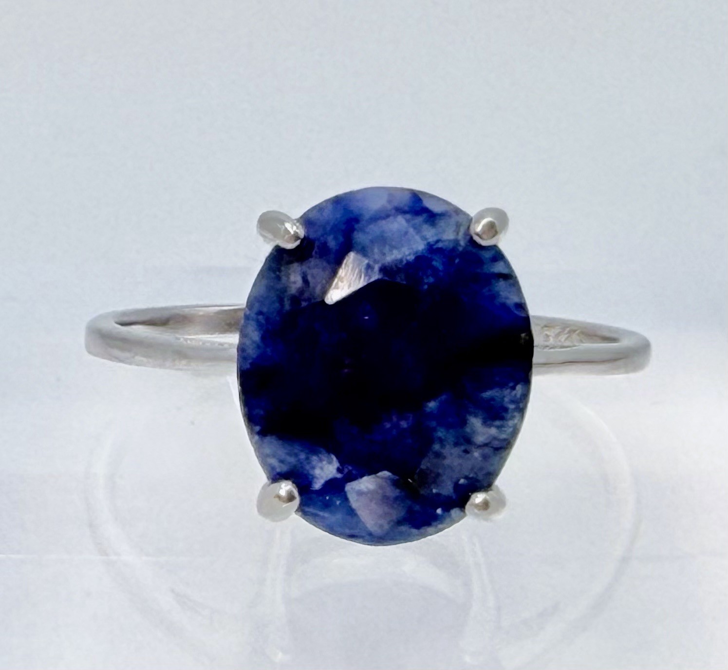 Sterling Silver 925 Blue Spinel Size 7, 1.95g