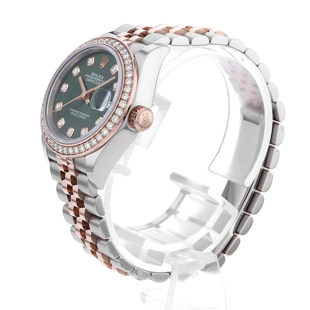 ROLEX Datejust bezel diamond 10P diamond 279381RBR Olive green 5 row jubilee…