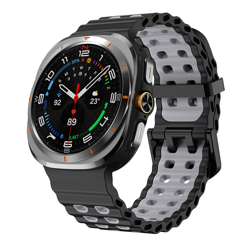 Marine Band For Samsung Galaxy Watch Ultra 47mm Strap TwoColor Silicone Sport