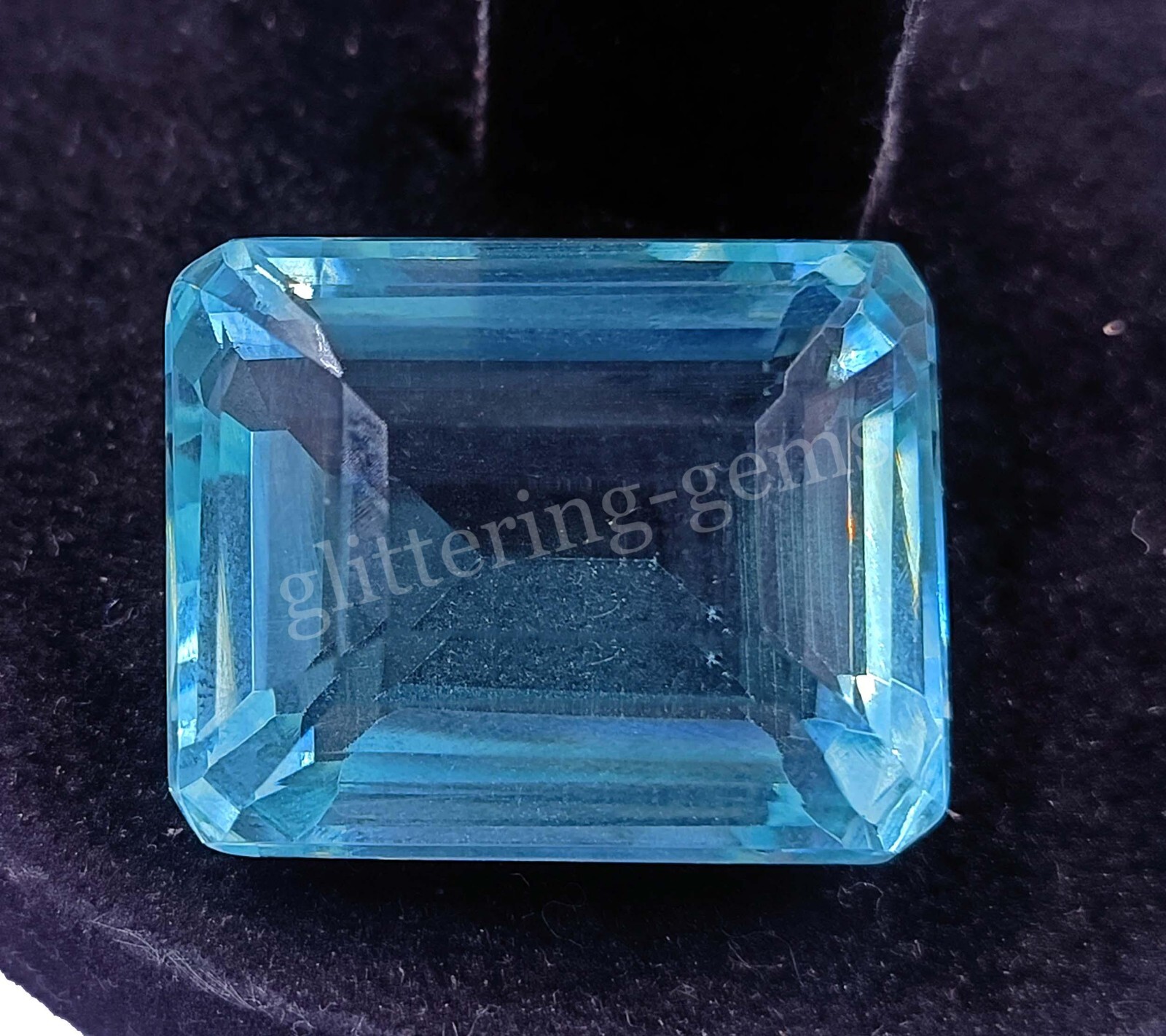Blue Topaz Semi Transparent 53.5 CT Certified Faceted Emerald Cut Loose 5DAZ