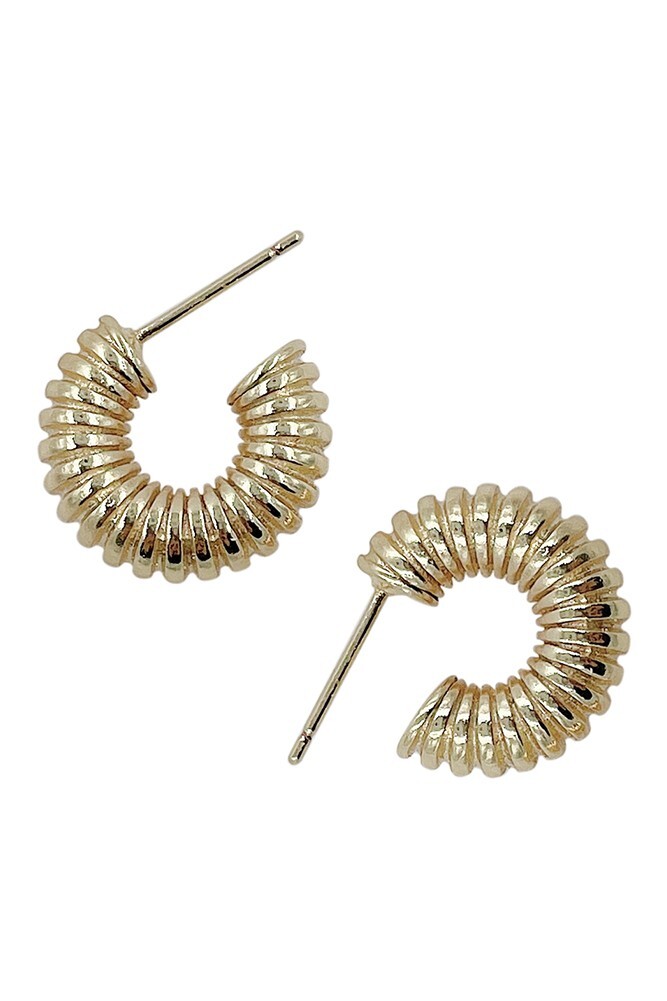 Do Everything in Love 14K Gold/White Gold Dipped Post Earrings KOREA 1cm
