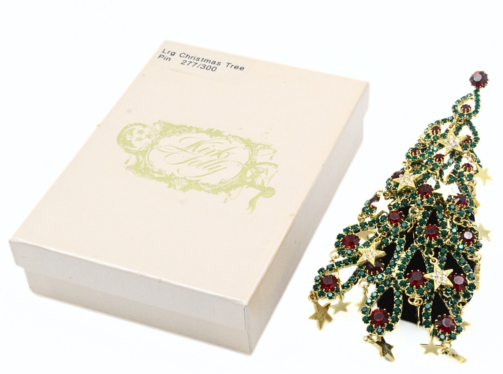 Kirks Folly LTD 244/300 Christmas Tree Red Green Gold Dangle Large Brooch