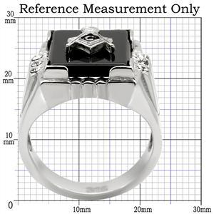 MASONIC MASON SILVER SQUARE BLACK RHODIUM CRYSTAL #2 RING SIZE 8 9 10 11 12 13