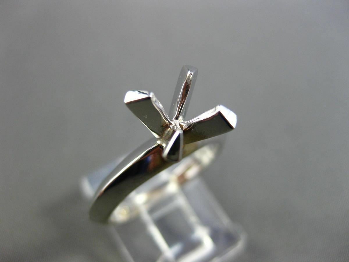 ESTATE 14KT WHITE GOLD 3D TENSION SOLITAIRE SEMI MOUNT ENGAGEMENT RING #24580