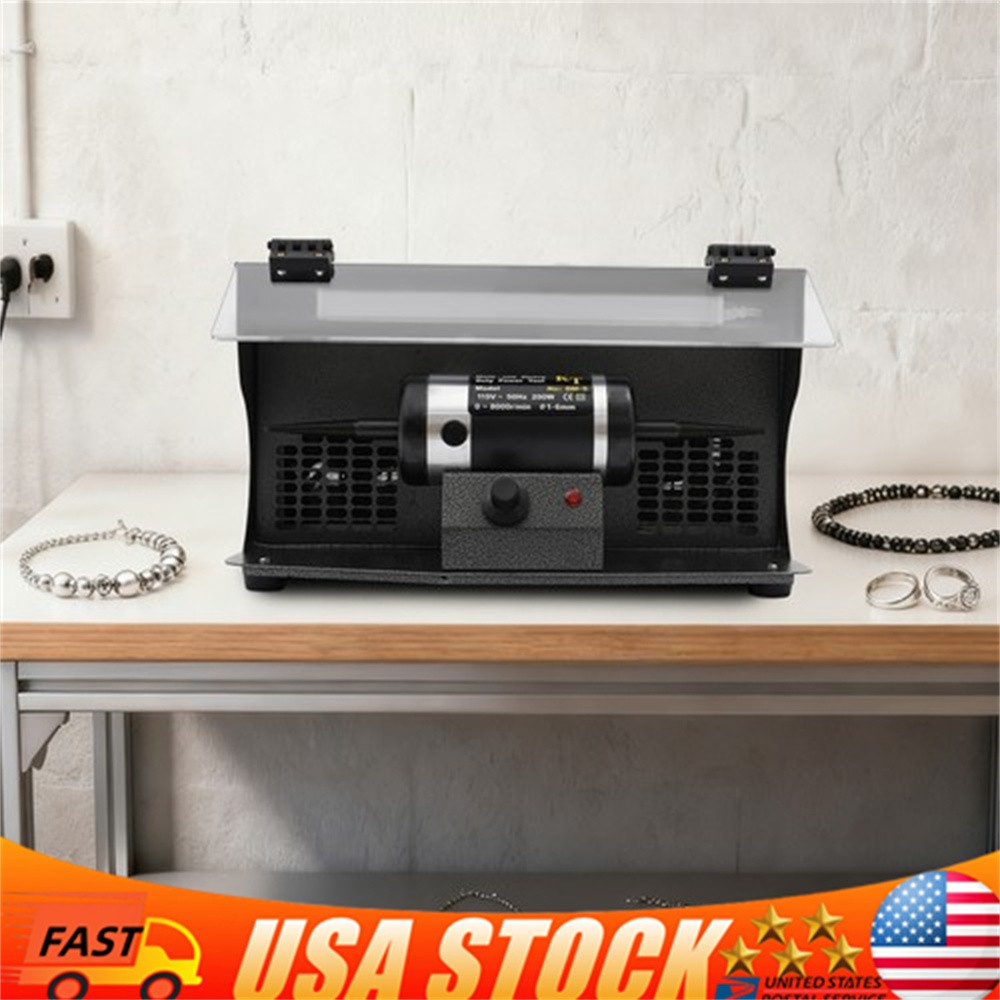 Variable Speed Bench Polishing Machine W/Dust Collector, Polishing Grinder