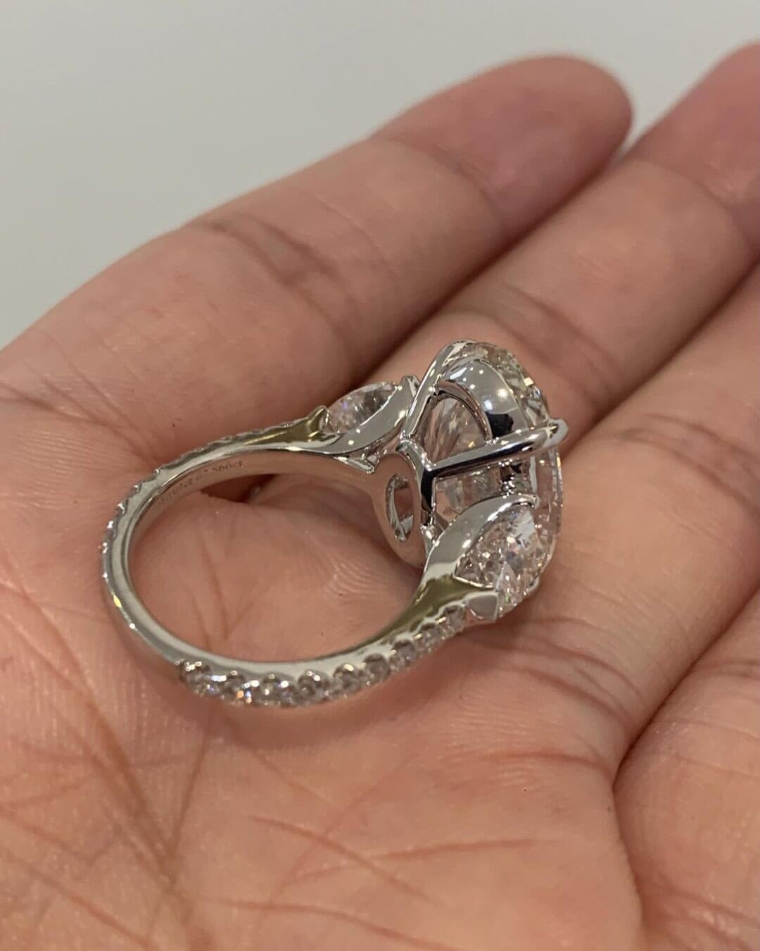 6.50 CT Oval Cut Lab Grown Engagement Diamond Ring Gift Solid 14K White gold