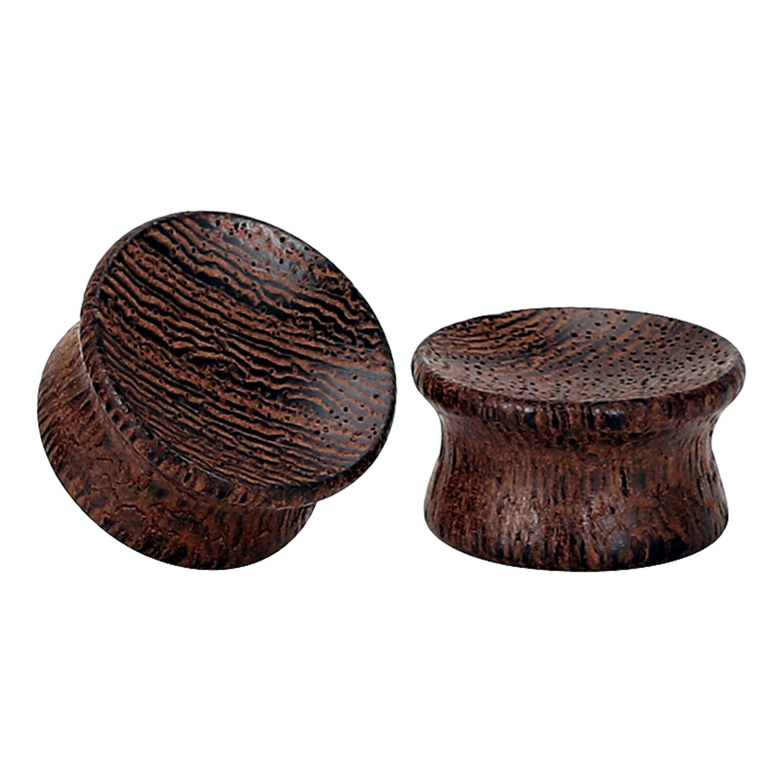 2PCS Saddle Concave Ear Plugs-Organic Wood Ear Gauges Expander Tunnels Piercing