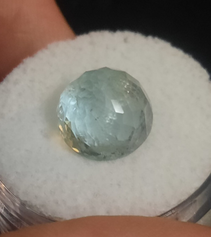 Big Beautiful Natural Perfect Color Aquamarine gemstone 6.17 ct 11mm Round