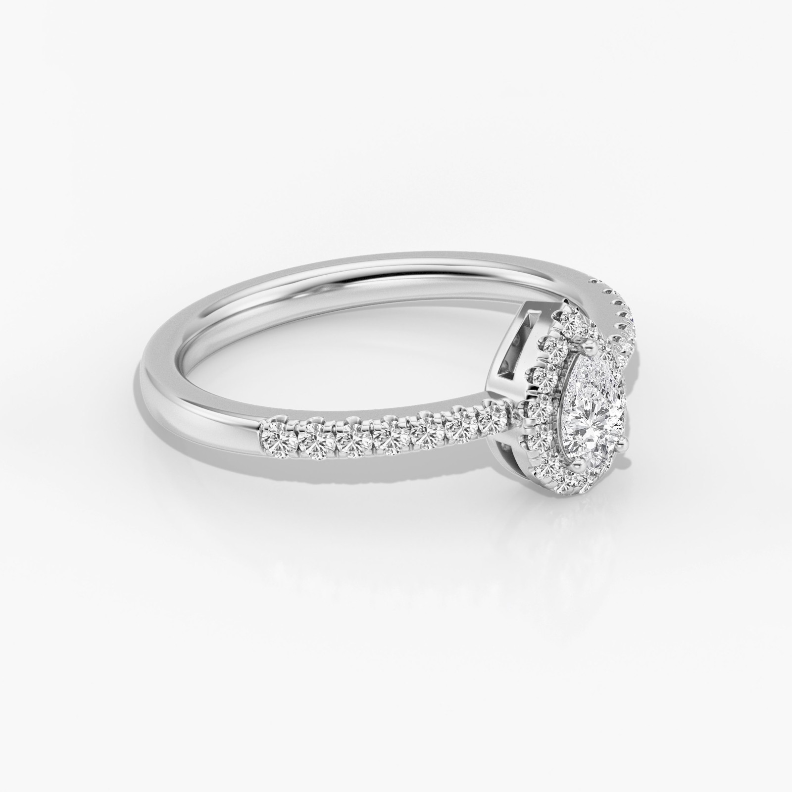 0.45Ct Pear Cut IGI Certified Lab Grown Diamond Women’s Ring 10K Sterling Silver