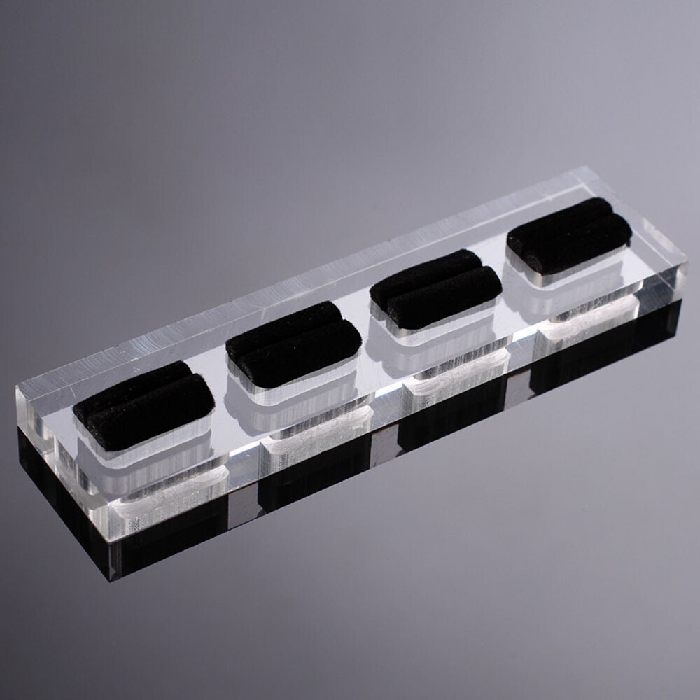 2x Acrylic Ring Display Stand Rings Support Rack Jewelry Retail Holder Organizer