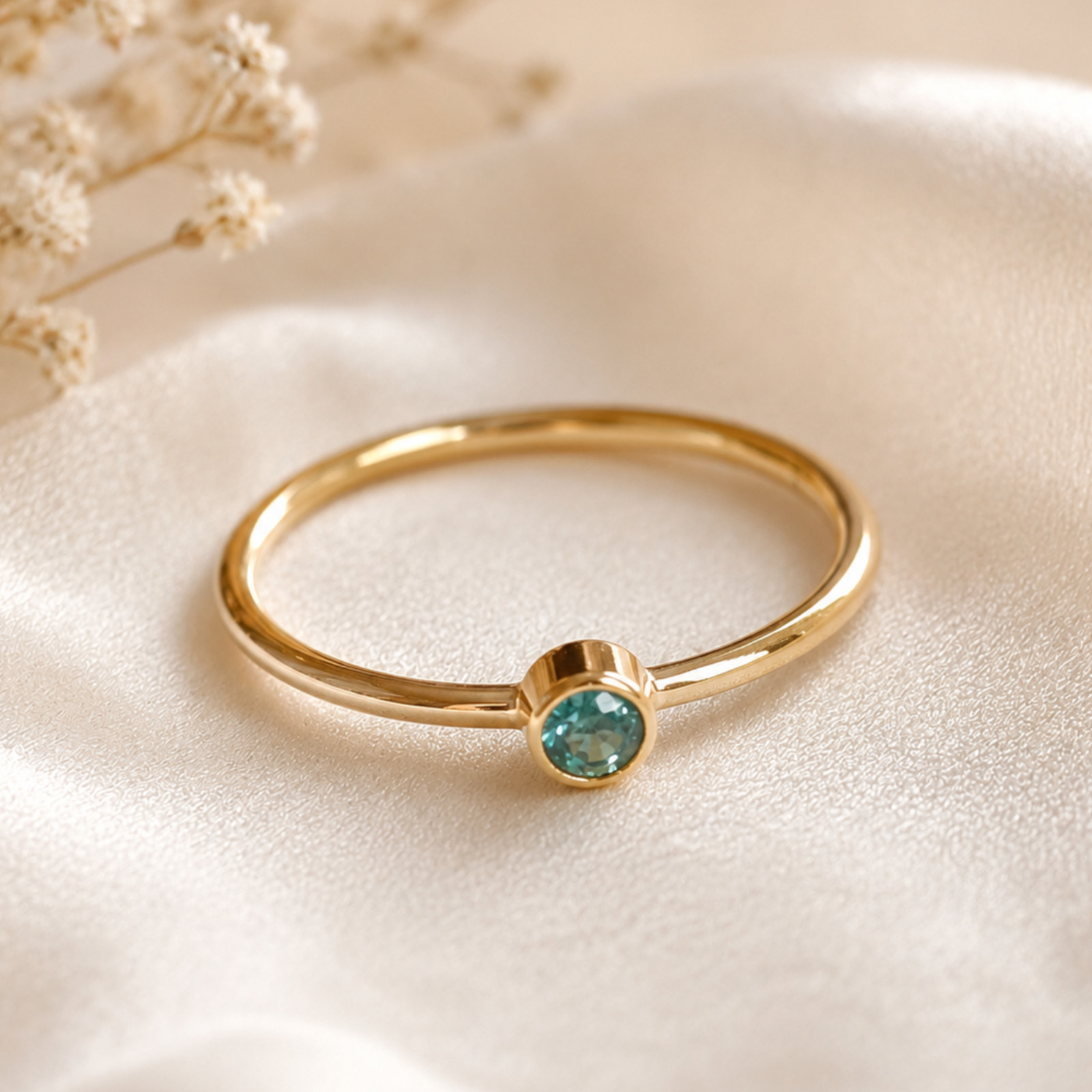 9ct solid Gold Gemstone stacking Ring Fully hallmarked size L BNWT